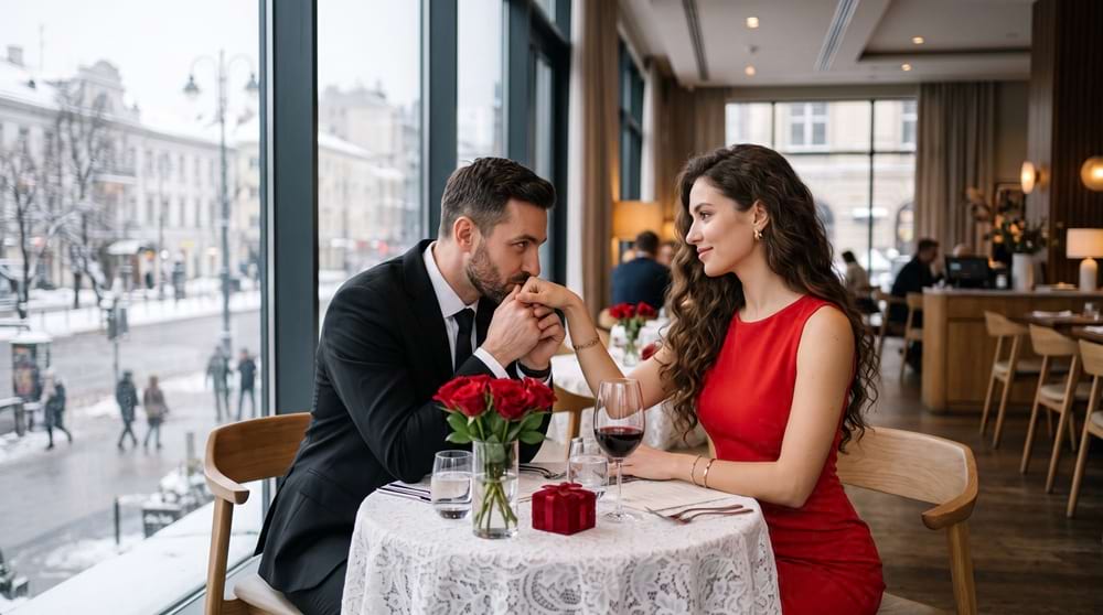 Couple enjoying a Paris date despite language differences